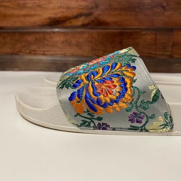 Steve Madden Embroidered Floral Starship Slide Sandals Women's size 10 - Picture 8 of 16
